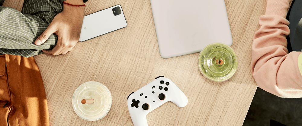 Stadia Controller on a Table