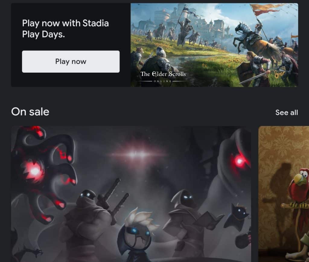 google stadia store page