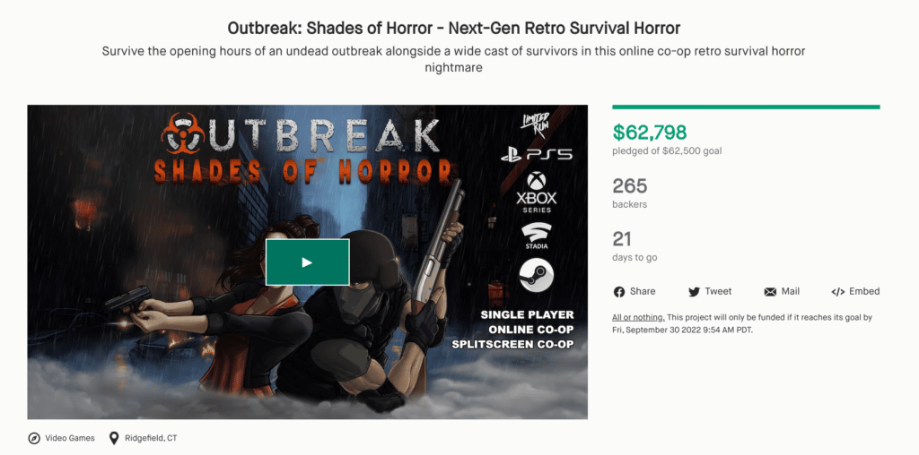 Outbreak: Shades of Horror Kickstarter