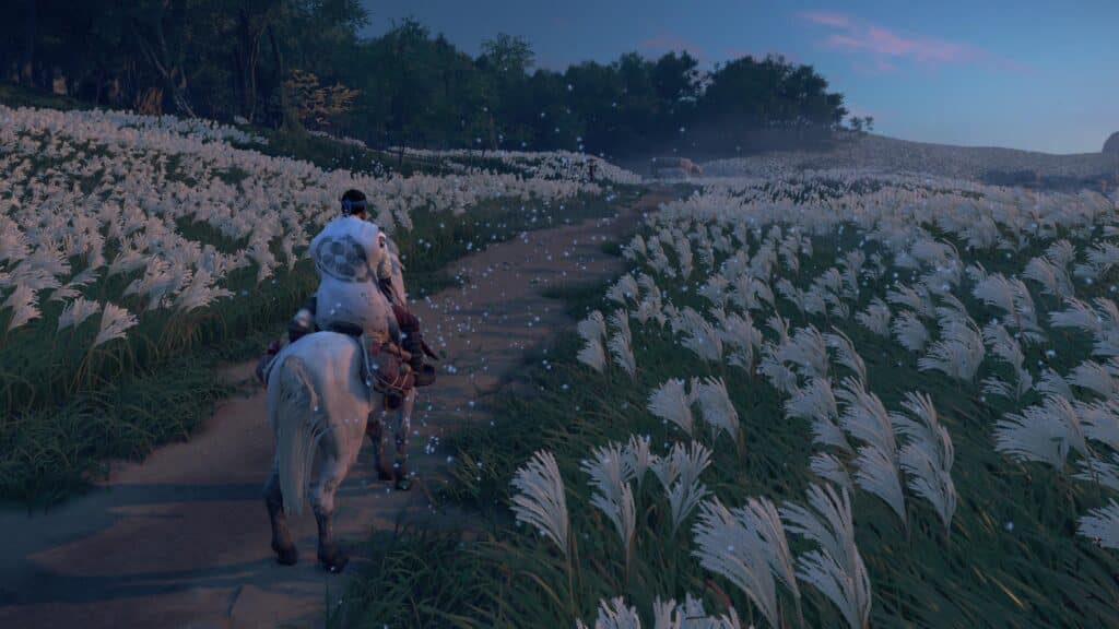 Ghost of Tsushima Screen Capture of Main Character on a Horse