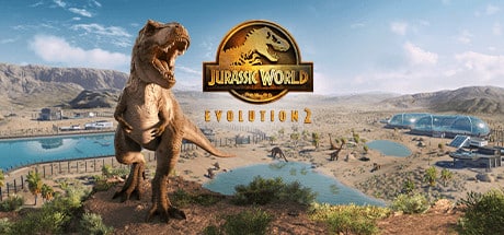 Jurassic World Evolution 2 game banner - find where to play in the cloud