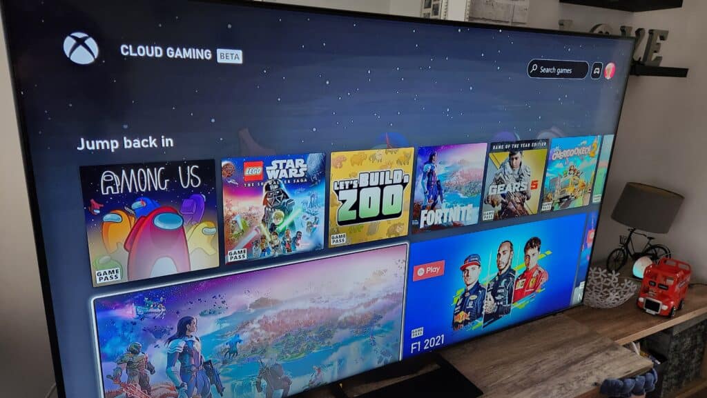 Xbox Gamepass Ultimate app on TV includes Fortnite