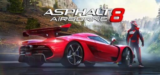 Asphalt 8: Airborne game banner - find out where to play in the cloud