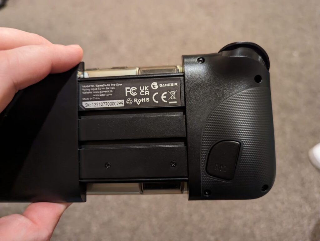 Image showing the back on the extension mechanism and one of the programmable back buttons