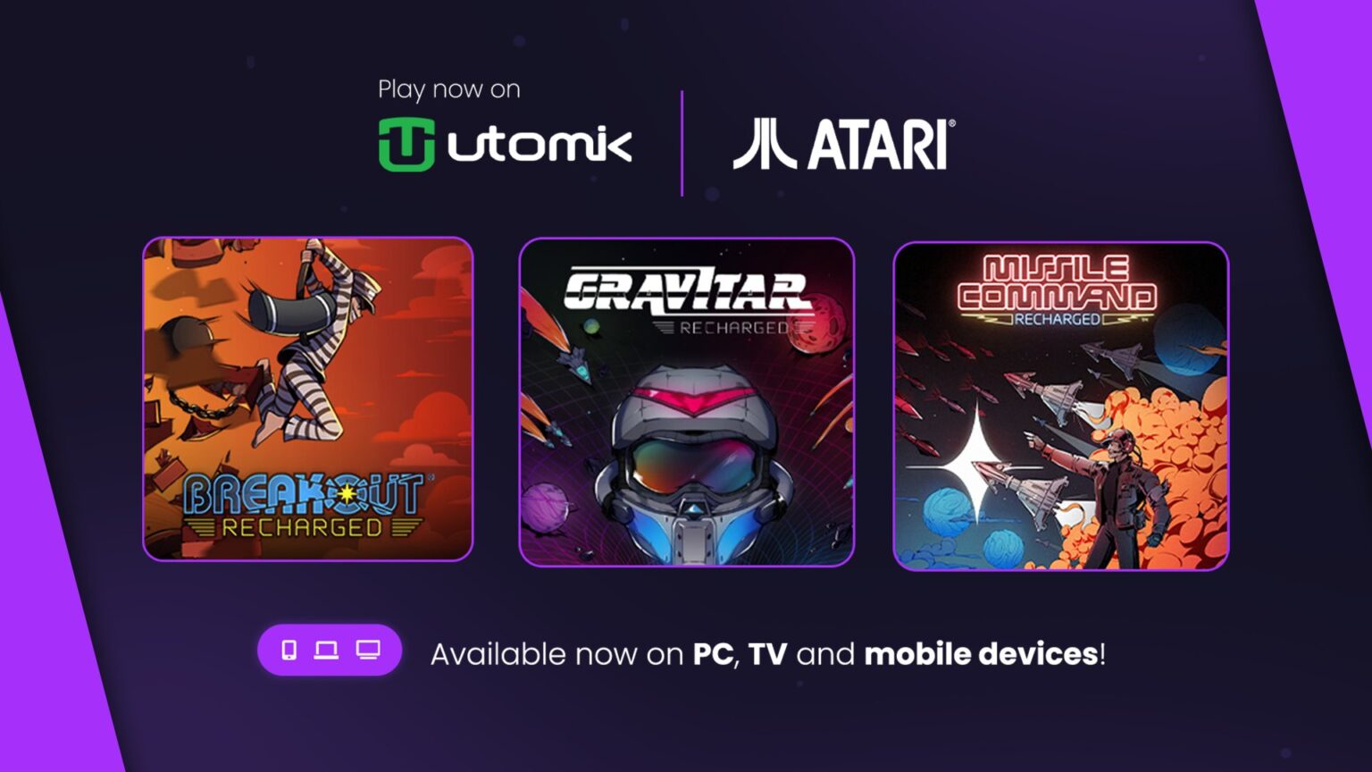 Three New Atari Recharged Games Make Their Way to Utomik - Cloud Dosage
