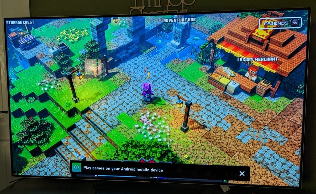 Minecraft Dungeons on the onn TV Via The Sideloaded Game Pass App