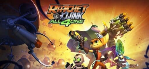 Ratchet & Clank: All 4 One game banner - find where to play in the cloud