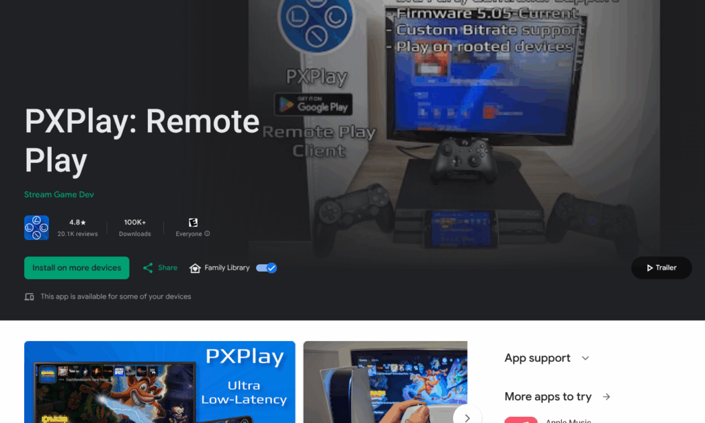 PXPlay App on the Google Play Store