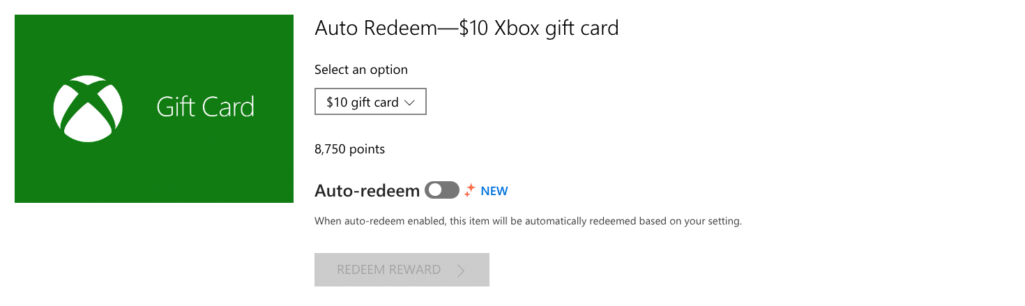 Screenshot Showing Auto-Redemption Option of Microsoft Rewards to Xbox Credit