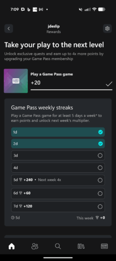 Xbox Mobile App Game Pass Rewards