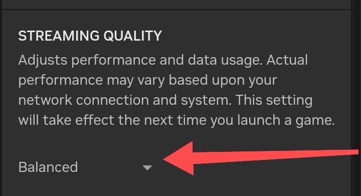 Streaming Quality Settings in GeForce NOW