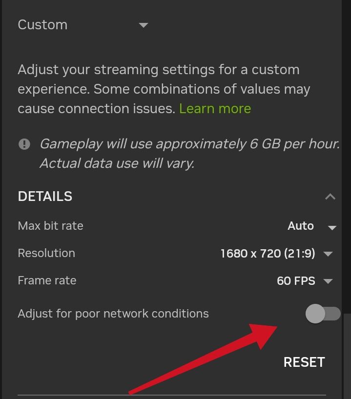 GeForce NOW Quality Settings