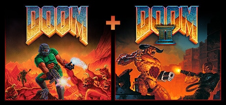 DOOM + DOOM II game banner - find where to play in the cloud