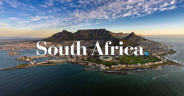 Image of Cape Town with the words South Africa superimposed on the photo