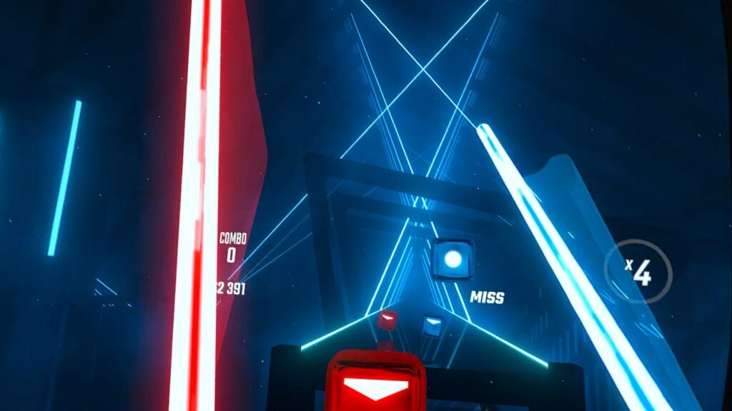 Beat Saber is another game showcased on the app's slideshow.