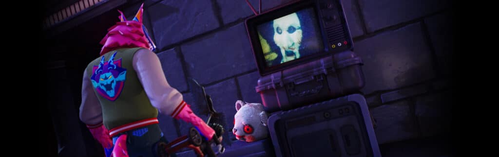 As part of Jiggsaw's Challenge in Fortnitemares 2024  Scattered across the Island are Billy the Puppets displayed on TV monitors waiting for passers-by.