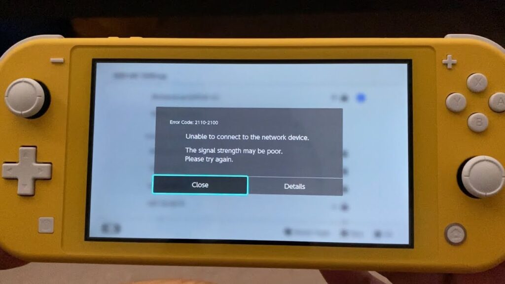 A Nintendo Switch lite displaying a network error message on the screen, hinting at the challenges of cloud gaming.