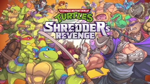 Comic-style cover of Teenage Mutant Ninja Turtles: Shredder's Revenge showcases the Ninja Turtles and their adversaries locked in a dynamic battle scene.