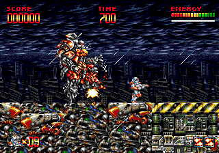 screenshot of Mega Turrican Director's Cut on Sega Mega Drive