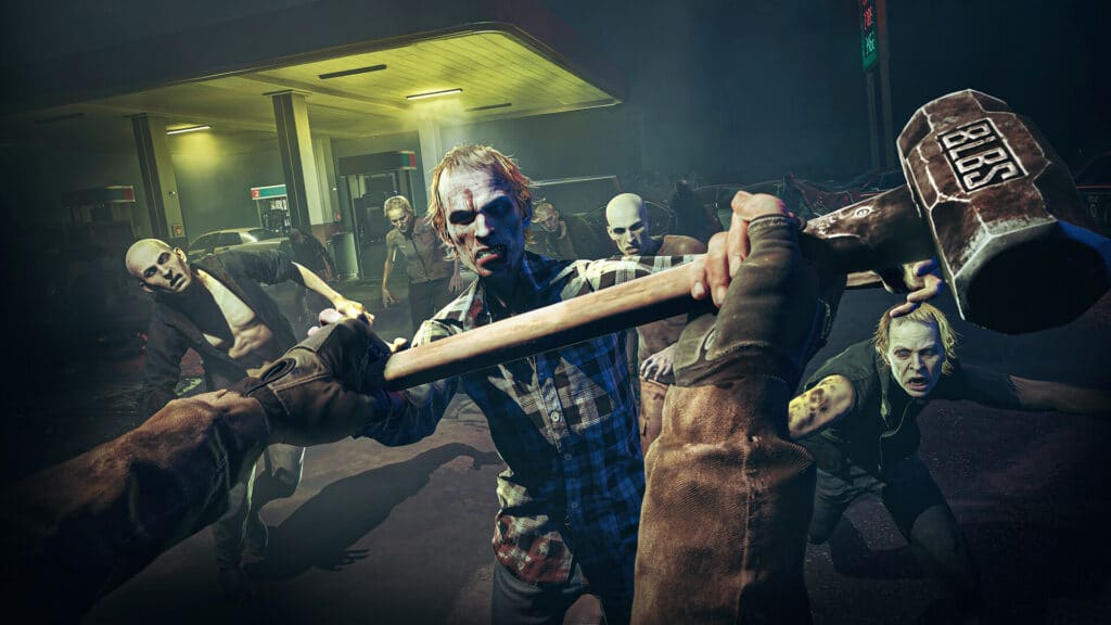 A relentless horde of zombies attacking in a scene from No More Room in Hell 2.