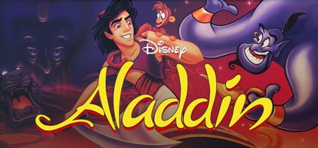 Disney's Aladdin game banner - find out where to play in the cloud