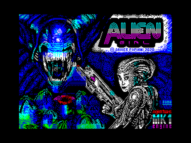 Alien Girl ZX Spectrum homepage screenshot