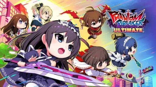 In "Phantom Breaker: Battle Grounds Ultimate," the chibi-style characters energetically wield colorful weapons in a vibrant scene, despite facing the unexpected delay in their journey.