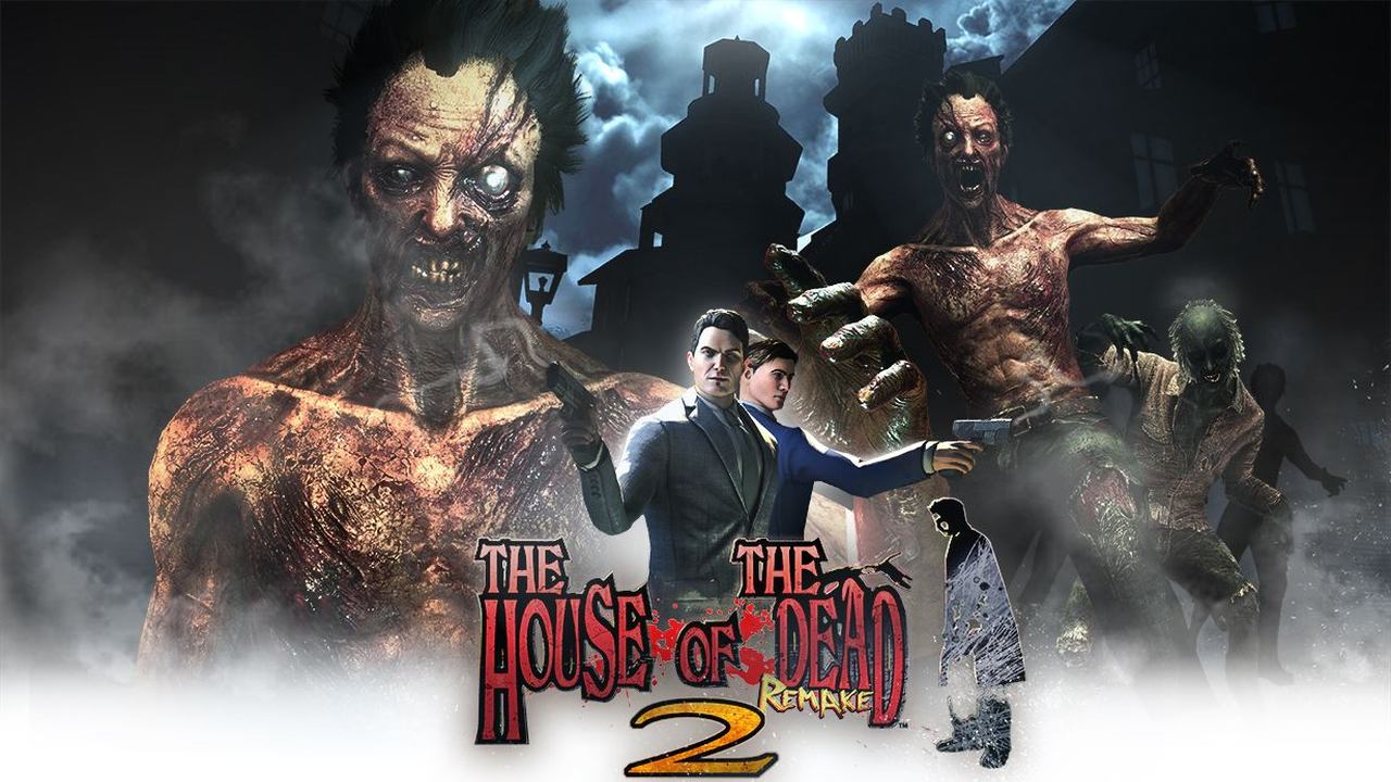 Video game cover: "The House of the Dead 2: Remake" featuring zombies and two characters in suits.