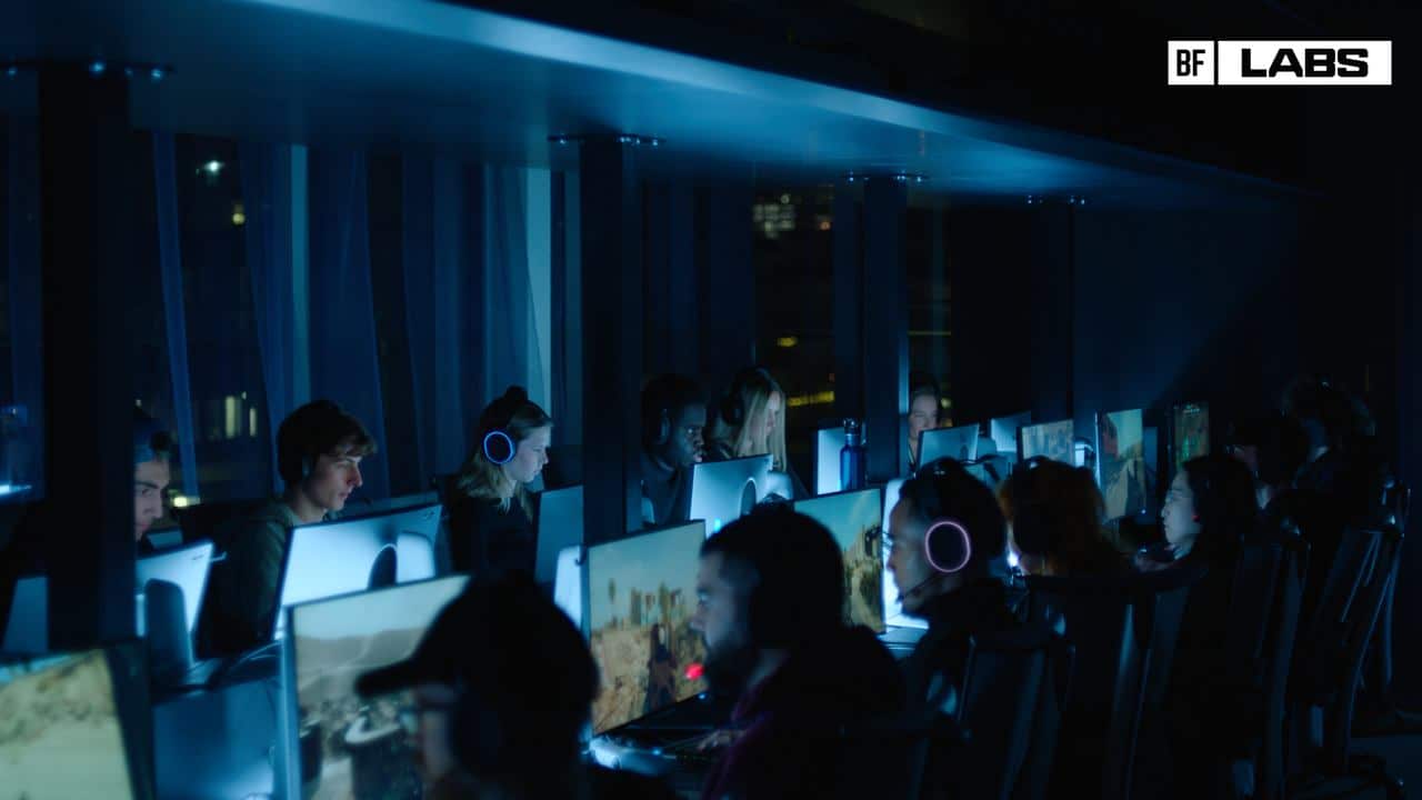 In a dimly lit room, the air hums with excitement as members of the Battlefield Labs community testing program delve into their virtual adventures. With headsets snug and large monitors casting an ethereal blue glow, these gamers are immersed in a world of endless possibilities.