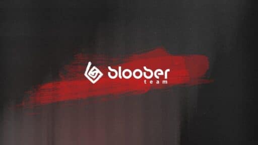 Logo of Bloober Team on a dark background with a red brushstroke.