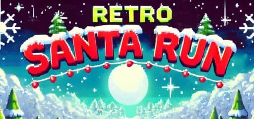 Retro Santa Run game banner - find where to play in the cloud