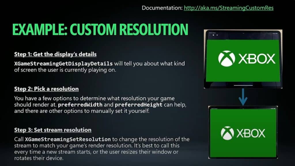 A guide on setting a custom resolution for Xbox streaming, including tips on Xbox Cloud Gaming UI scaling and detailed steps to display content across two monitors.