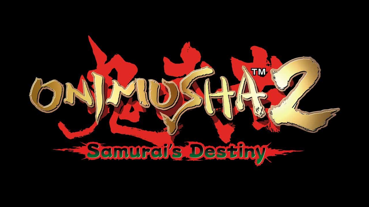 Onimusha 2: Samurai’s Destiny Remaster logo with stylized gold and red text on a black background.