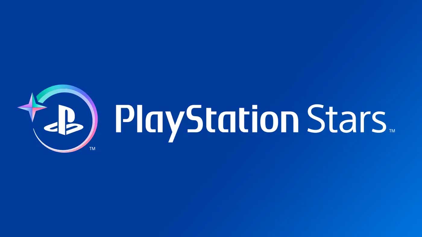 PlayStation Stars logo with text displayed on a blue gradient background, highlighting the PlayStation Stars program.