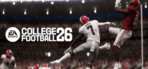 EA Sports College Football 26 game banner - find out how to play with cloud gaming