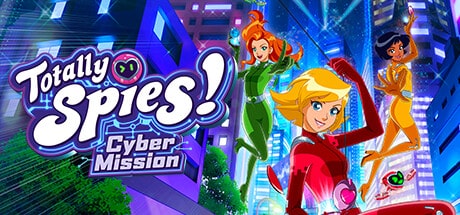 Three animated girls in colorful spy suits pose heroically in a vibrant city with the