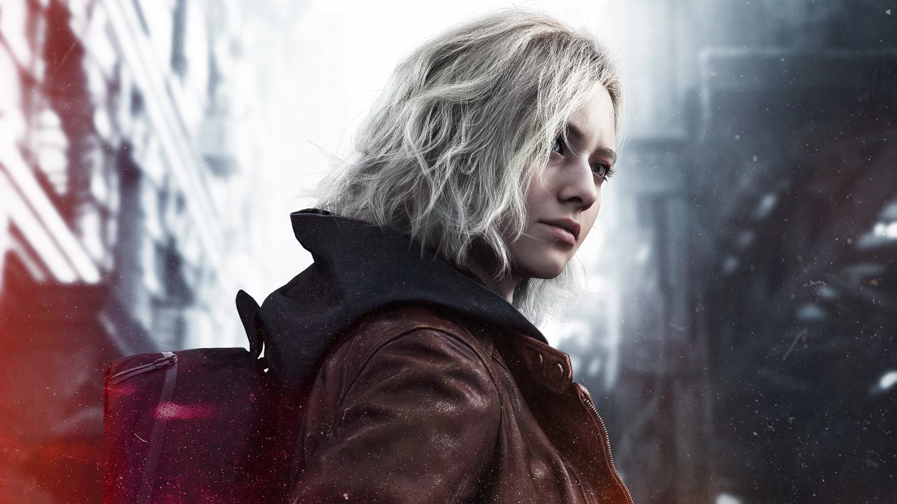 A woman with short blonde hair and a brown jacket stands in a misty, urban setting, looking pensive—reminiscent of the atmospheric reveals at Capcom Spotlight June 2025.