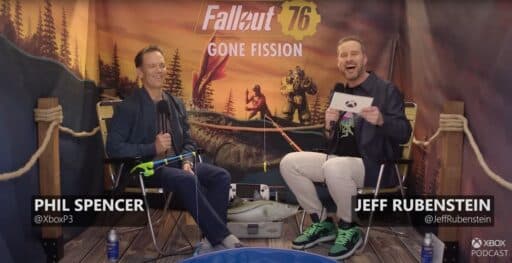 Phil Spencer joins Jeff Rubenstein on an Xbox podcast set, themed with Fallout 76: Gone Fission decor, to discuss exciting updates and what’s next for Xbox in 2025.