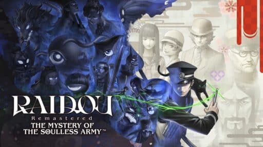 Illustration featuring characters and demons from RAIDOU Remastered: The Mystery of the Soulless Army game.