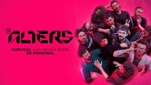 A group of identical men in different poses on a pink background, with the title "The Alters" and tagline, celebrates The Alters launch.