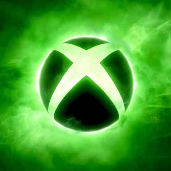 Glowing Xbox logo in green and black with a smoky, illuminated background, perfect for promoting an exciting Xbox games sale.