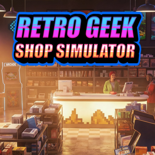 Retro Geek Shop Simulator game banner - find out how to play with cloud gaming