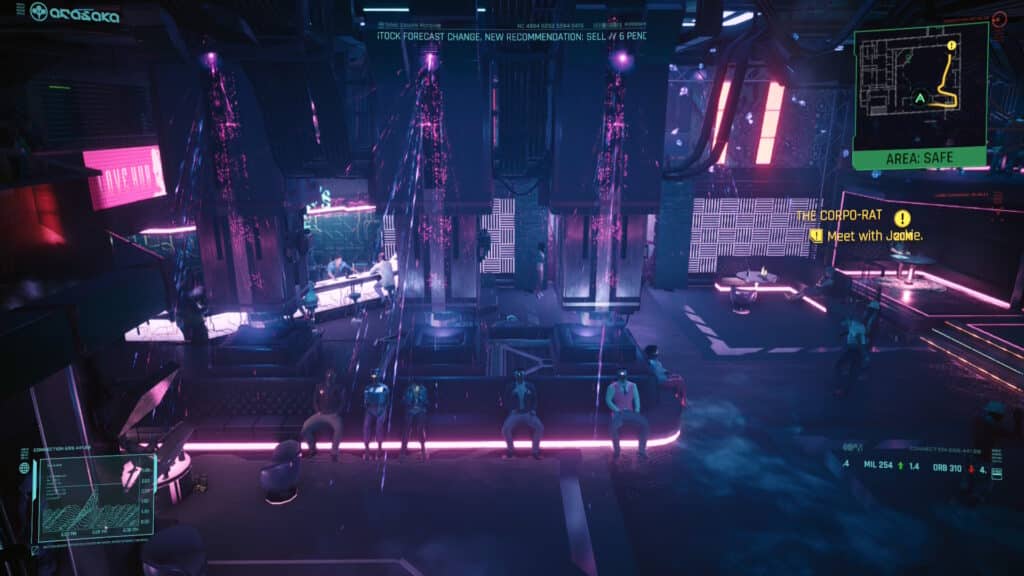 Purple night club from Cyberpunk 2077