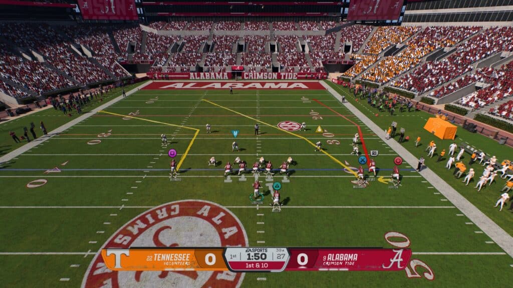 A play set up in College Football 26