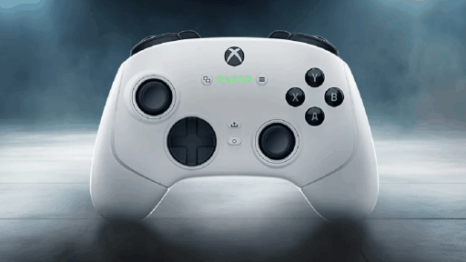 A white video game controller.