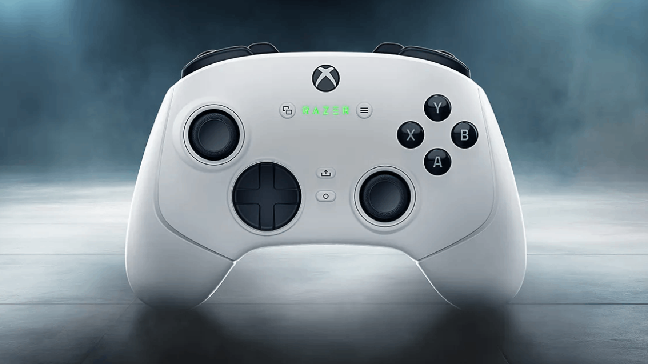 A white video game controller.