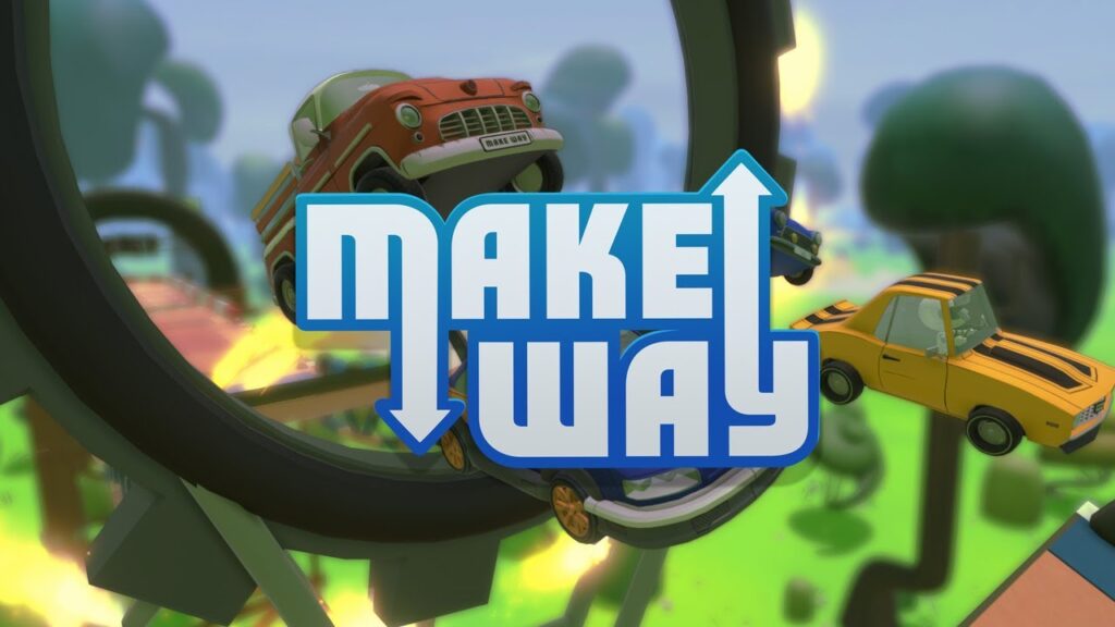 Toy cars race on a twisting track in the game Make Waywhich is free this week on the Epic Games Store.