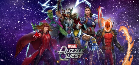 Marvel Puzzle Quest game banner - find out how to play with cloud gaming