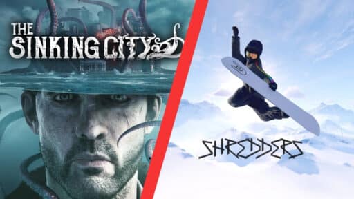Collage of "The Sinking City" and "Shredders" game banners. Two games opting into GeForce NOW this week.