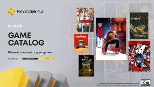 PlayStation Plus September 2025 game catalog update featuring covers of new games like WWE 2K22 and The Invincible.